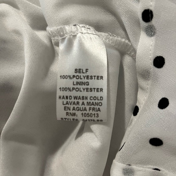 Perfectly Priscilla One Shoulder Ruffle and Polka Dot Dress size L - Picture 6 of 9